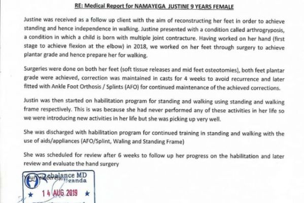 Operation von Justine - Nakupenda Stiftung Heidelberg